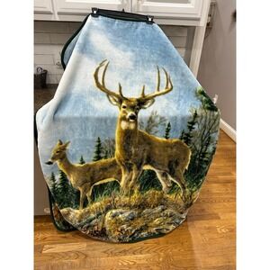 wild frontier plush wilderness deer‎ blanket 49x61